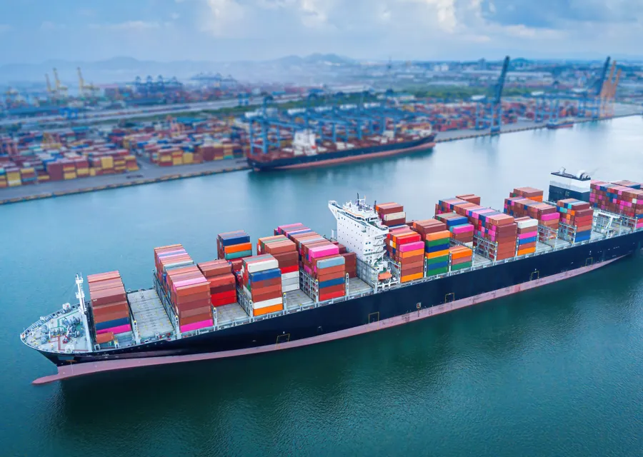 Container cargo ship export
