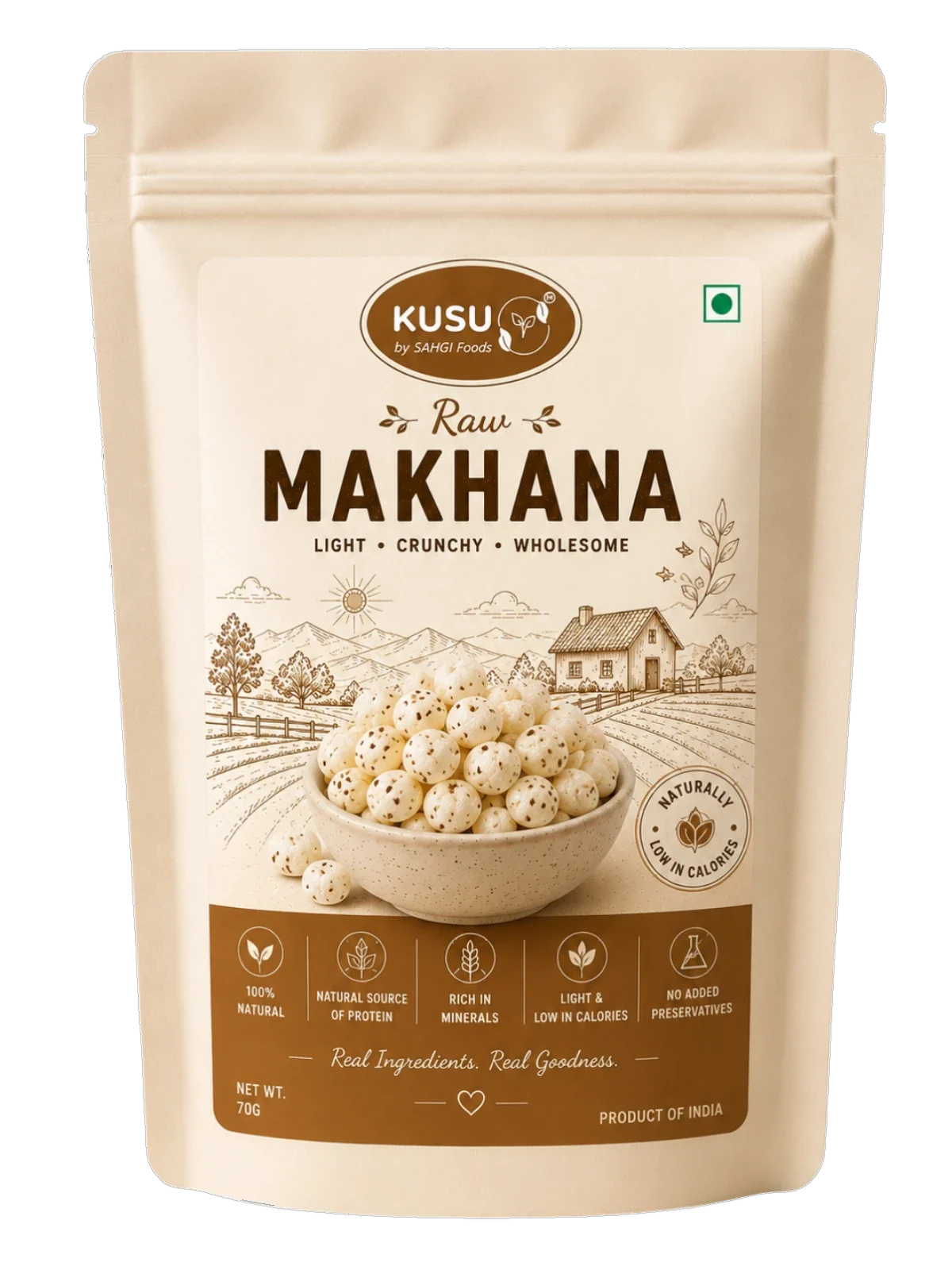 KUSU by SAHGI Foods — Raw White Makhana, 70g